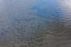 real life river water surface with ripples at summer day - full frame background photo