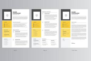 Professional Resume or CV and Cover Letter Template vector