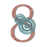 número 8 en un fondo transparente png