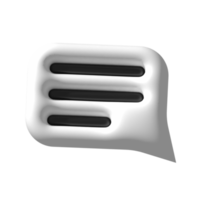 3D speech bubble icon. Comment or chat sign social media png