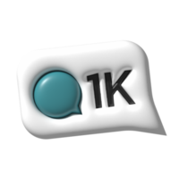 icono de notificación de redes sociales de comentario 3d 1k png