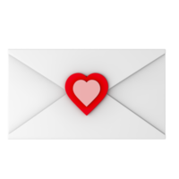 Letter with Heart 3D png