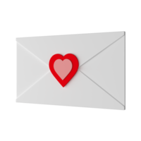 lettera con cuore 3d png