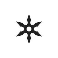 eps10 black vector Ninja shuriken throwing star abstract icon isolated on white background. Metal shuriken symbol in a simple flat trendy modern style for your website design, logo, and mobile app