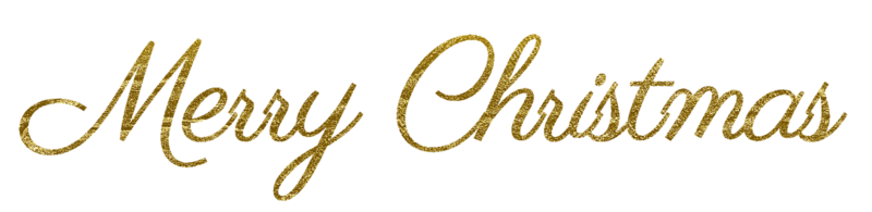 Golden Text Merry Christmas cut out png