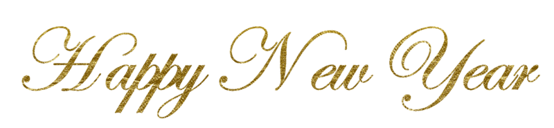 Golden Text Happy New Year cut out png