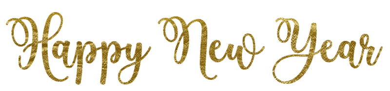 Golden Text Happy New Year cut out png