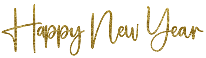 Golden Text Happy New Year cut out png