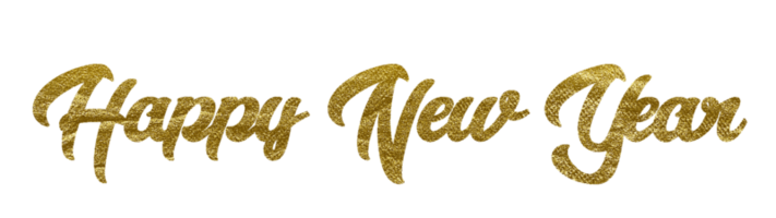 d'oro testo contento nuovo anno tagliare su png