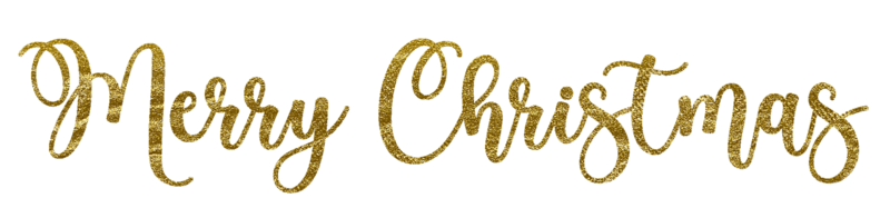 Golden Text Merry Christmas cut out png