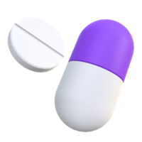 ilustração 3d de pílulas de remédio flutuante png