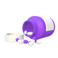 ilustração de medicamento derramado 3d estilizado png
