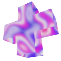 forma de memphis abstrata mais cromo 3d png