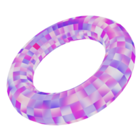 abstrakt torus krom 3d memphis form png