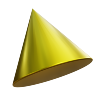 Abstract Cone 3D Gold Memphis png