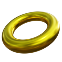 Abstract Torus 3D Gold Memphis png