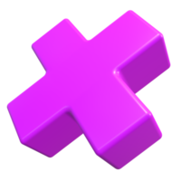 abstrakte x-Kreuz geometrische Form 3D-Render png