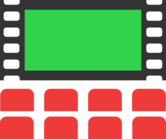 cinema verde schermo rosso sedia semplice icona film concetto png