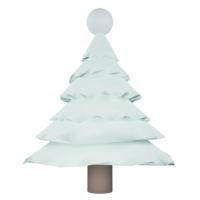 3D rendering flat design Christmas tree isolated on transparent background 4 png