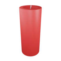 3D rendering red candle isolated on transparent background png