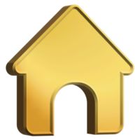 icono de casa de oro sobre fondo transparente png gratis