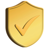 icono de seguridad de oro sobre fondo transparente png gratis