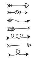 doodle design elements. hand drawn arrows isolated on white background. Vector illustration.