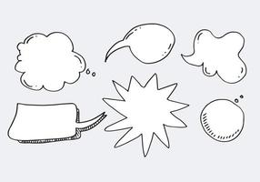 Vector Set of Black Sketch Comics Speech Bubbles.bubble dialog doodle vector line message .vector illustration.