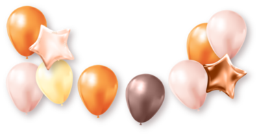 globos de colores de fiesta con sombra png