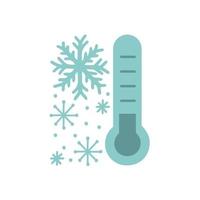 Thermometer vector icon illustration. Cold temperature for winter design concept.