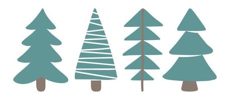 Simple doodles trees for design and decoration textile, covers, package, wrapping paper. vector