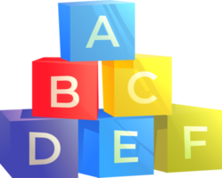 cubes avec des lettres png