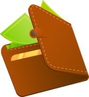 Wallet with money png