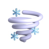 illustration de l'icône météo 3d de la tempête de neige du jour png