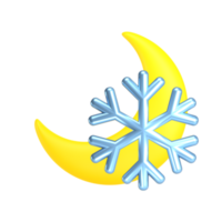 ilustração de ícone de clima 3d frio à noite png