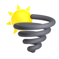 illustration de l'icône météo 3d de la tempête de vent du jour png