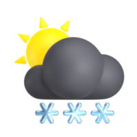 journée chute de neige icône météo 3d illustration png