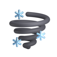 tormenta de nieve nocturna ilustración de icono de clima 3d png