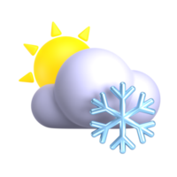 kalte bewölkte tag 3d-wetter-symbol-illustration png