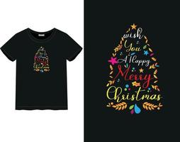 camiseta feliz navidad vector