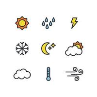 Outlined Weather Icons vector