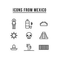 iconos de mexico vector