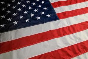 full-frame background of nylon sewed and embroided United States national flag photo