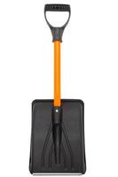 small plastic snow shovel, isolated on white background - back side photo