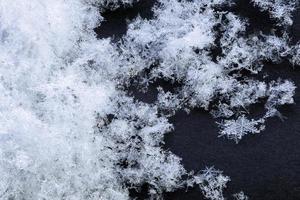 matriz de nieve con fondo de invierno de gran aumento foto