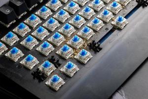 dirty mechanical keyboard without keycaps before cleaning photo