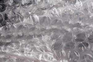 crumpled air bubble wrap - real life close-up background photo