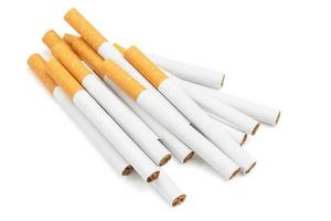 classic filter cigarettes isolated on white with shadows photo