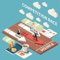 Competition Race Isometric Background vector