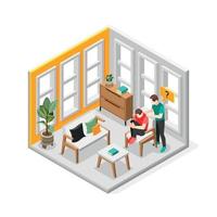 Empathy Characters Isometric Composition vector